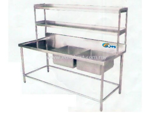 Double Sink With Overshelf