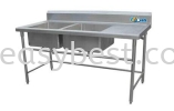 Double Bowl Sink Table Stainless Steel Equipment