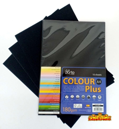 Campap Colour Plus Black Paper A4 180gsm 10 sheets