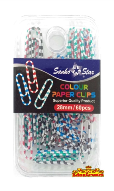 Sanko Star Colour Paper Clips 28mm (2 IN 1)