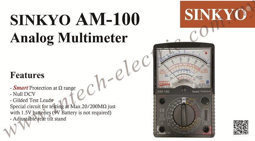 SINKYO AM-100 ANALOG MULTIMETER WITH BUZZER SINKYO Tester Meter