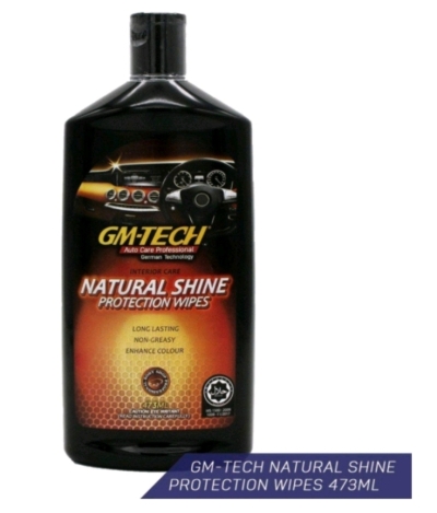 GM-TECH Natural Shine Protection Wipes Interior Plastic PVC Detailer 473ml