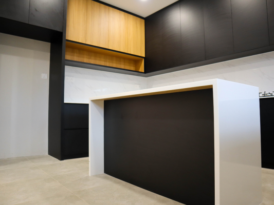 Modern White, Black & Wood Kitchen Design Interior Design Ideas - Renovation - Residential - Segamat Johor 