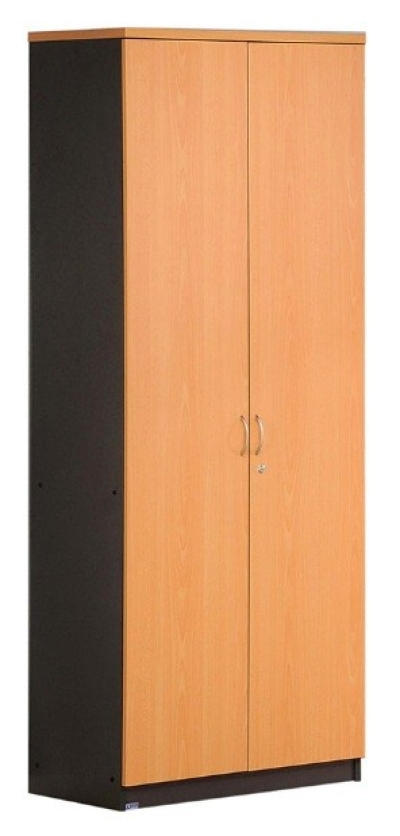 High swing door cabinet with chrome handle (Beech and Dark grey)
