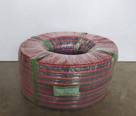 HOSEFLEX 1/4" RUBBER TWIN HOSE X 100M / ROLL W/P : 20BAR (290PSI) (MADE IN MALAYSIA)