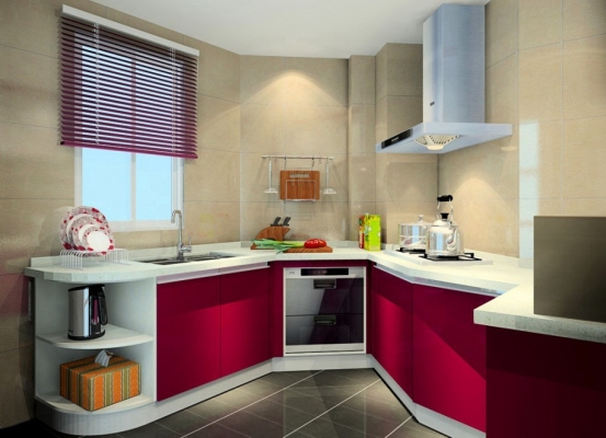 Contoh Kabinet Dapur Moden Warna Ungu