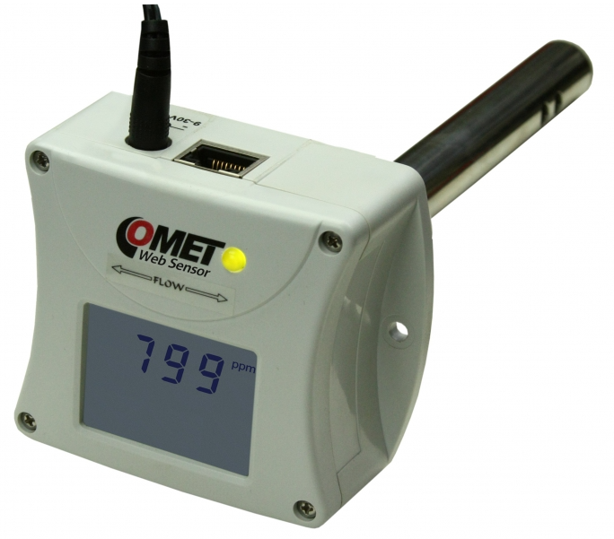 comet t5545 websensor - remote co2 concentration with ethernet interface, duct mount