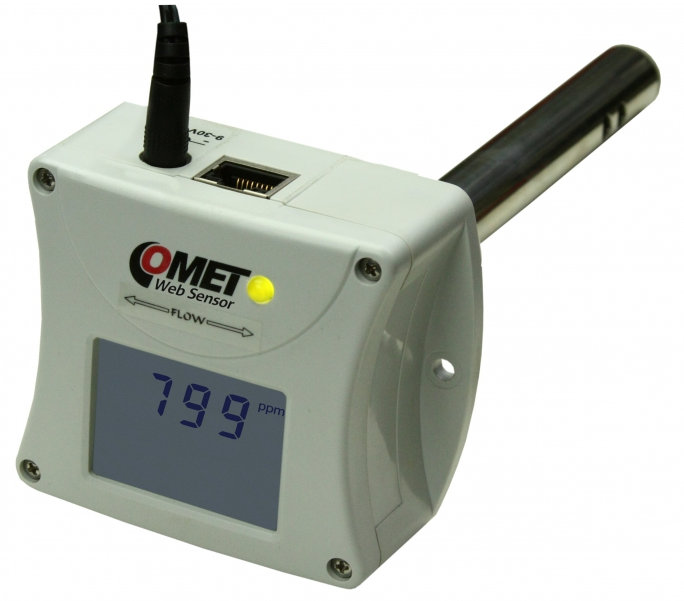 COMET T5545 WebSensor - remote CO2 concentration with Ethernet interface, duct mount