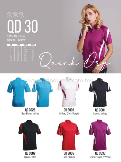 Mock Neck T-Shirt Quick Dry QD30