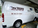 BIKE TOWING TOYOTA HIACE VAN INKJET UV & CUTTING STICKER AT SUBANG JAYA, SELANGOR, MALAYSIA VAN STICKER