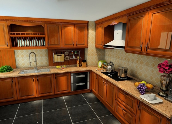 Solid Style Door Kitchen Cabinet