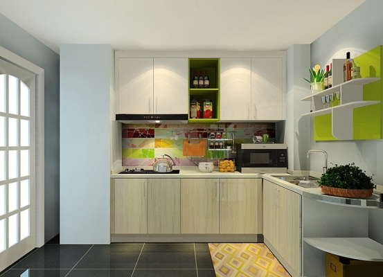 Kabinet Dapur Warna Limau