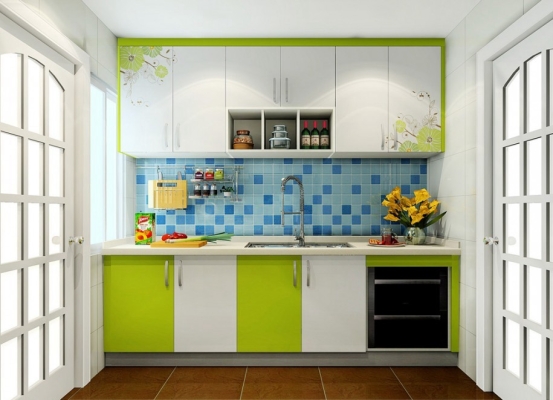 Lime Color Kitchen Cabinet Design