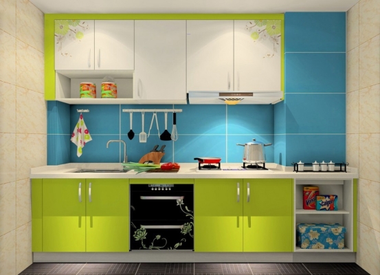 Lime Color Kitchen Cabinet Design