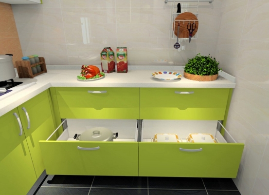 Lime Color Kitchen Cabinet Design