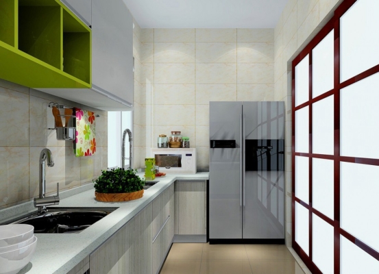 Lime Color Kitchen Cabinet Design