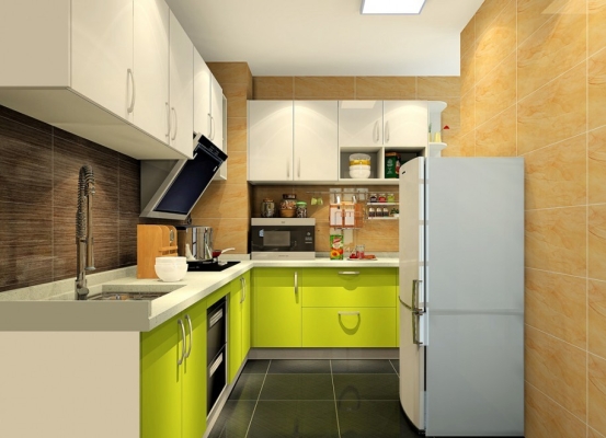 Lime Color Kitchen Cabinet Design