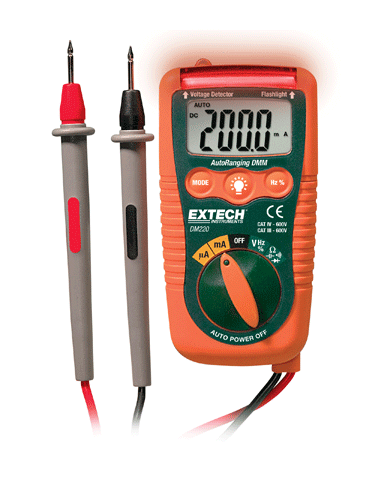 extech dm220 : mini pocket multimeter with non-contact voltage detector