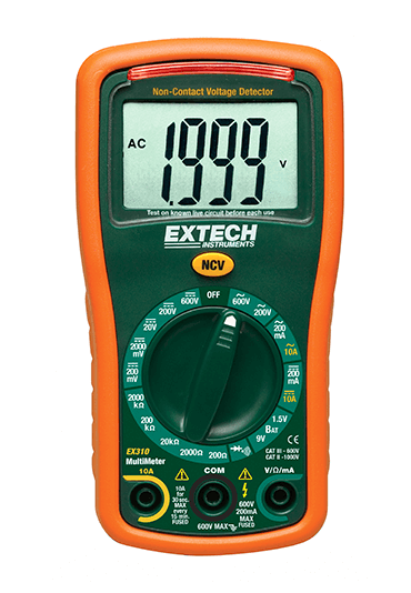 extech ex310 : 9 function mini multimeter + non-contact voltage detector