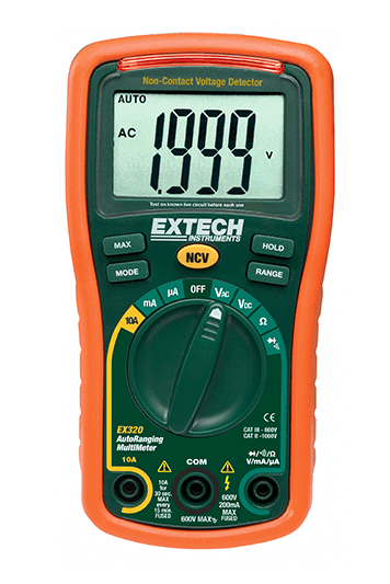 extech ex320 : 8 function mini multimeter + non-contact voltage detector