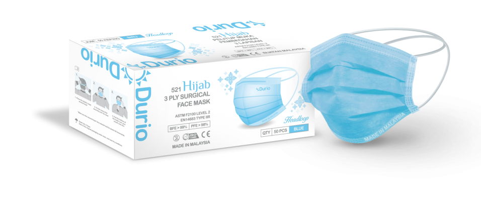 Durio 521 Hijab Adult 3 Ply Surgical Face Mask