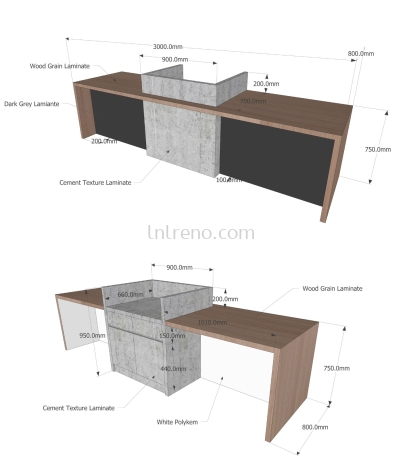 Customize Cashier counter Reception Counter in PJ Selangor Malaysia #plywood #melamine  #veneer #spray paint #laminate #customize #sliding door #glass door #swing door #built in #nyatoh #oak #aluminium door #carcass #panel #fluted panel #drawer #tv hang on panel #partition #box up #counter #cashier #shelves #open shelves