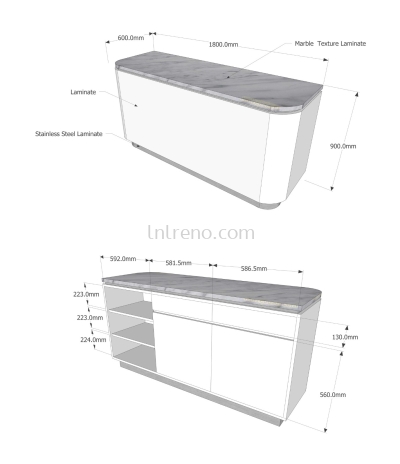 Custom Made Cashier Counter and Reception Counter in KL PJ