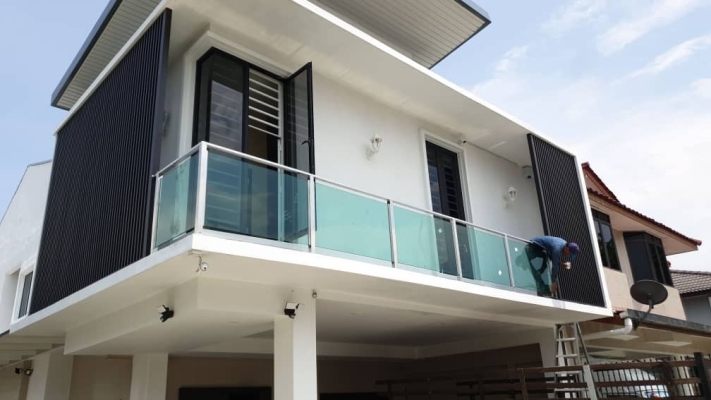 Balcony Stainless Steel Glass Fencing Skudai