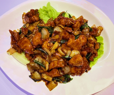 Chicken Cubes with Kam Heong Sauce