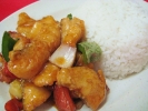 Fish Fillet with sweet & sour Sauce + Rice + Egg  Single Rice