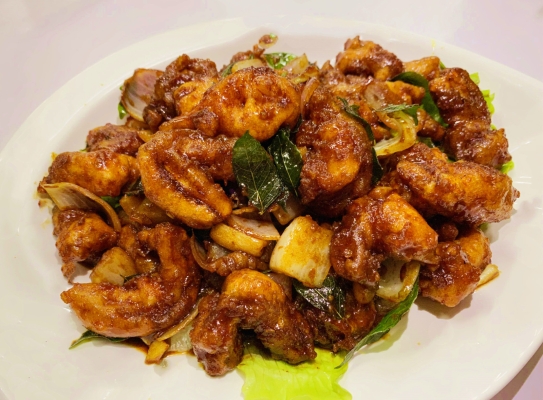 Fried Squid with Kam Heong Sauce