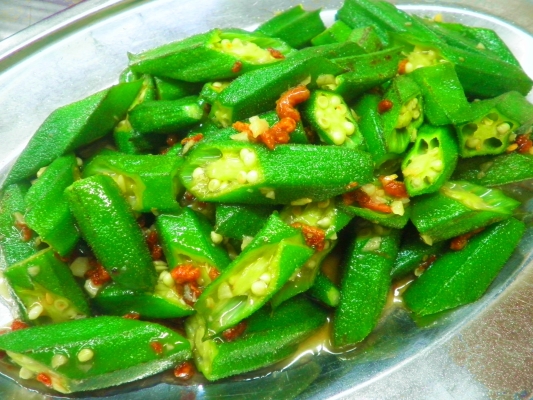 Stir Fried Ladies Finger with Dried Shrimps