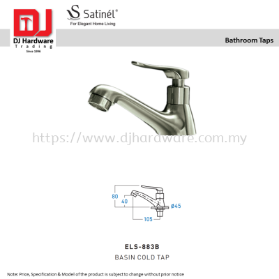 SATINEL FOR ELEGANT HOME LIVING STAINLESS STEEL BATHROOM TAPS  BASIN COLD TAPE ELS 883B (OEL)