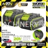  WORX WA3016 20V 4.0Ah Kross Pack Battery (1PC/2PCS) Battery Battery & Electrical