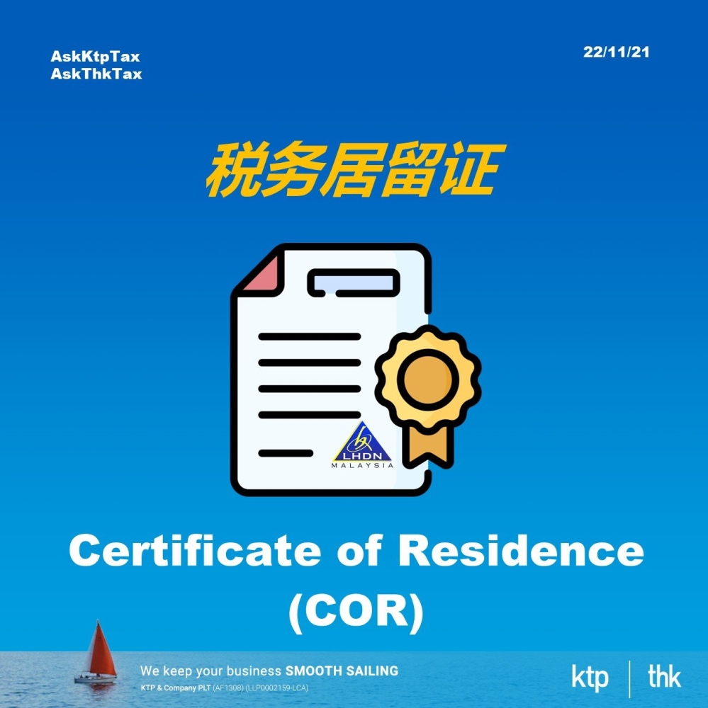 Certificate of Residence LHDN