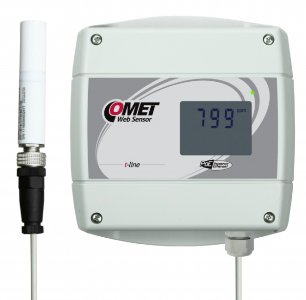 COMET T5641 WebSensor with PoE - remote CO2 concentration with Ethernet interface