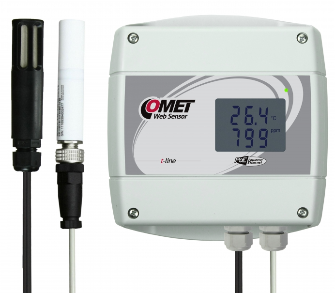 comet t6641 websensor with poe - remote temperature, humidity, co2 concentration with ethernet inter