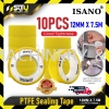 ISANO 12MM x 7.5MM 10 PCS PTFE Sealing Tape (Yellow) Others