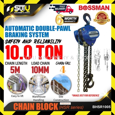 BOSSMAN BHSR1005 5M 10.0 Ton Premium HSR Series Chain Block