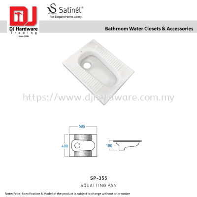 SATINEL FOR ELEGANT HOME LIVING BATHROOM WATER CLOSETS & ACCESSORIES SQUATTING PAN SP 355 (OEL)