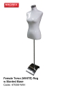 470001WH - FEMALE TORSO (WHITE) REG w SLANTED BASE TORSO BODYFOAM MANNEQUIN MANNEQUINS