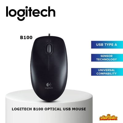 Logitech Full-Size Corded Mouse B100