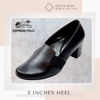 EXPRESS POLO Women 2 inch Heel Shoes- EP-2502 BLACK Colour