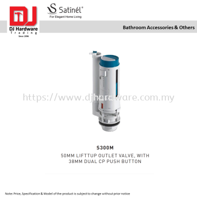 SATINEL FOR ELEGANT HOME LIVING BATHROOM ACCESSORIES & OTHER LIFTUP OUTLET VALVE 50MM WITH DUAL CP PUSH BUTTON 38MM S300M (OEL)