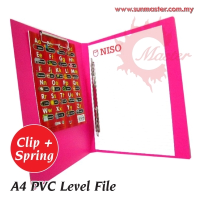 A4 PVC Level File - Wire Clip + Spring