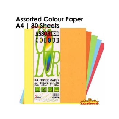 Standard Assorted Colour Paper A4 80gsm 80 Sheets