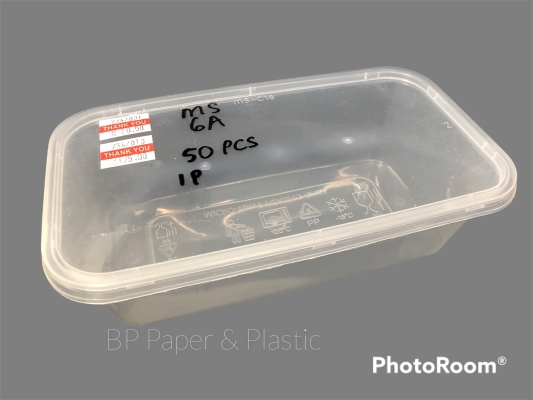 (754) MS 6A 800ml Rectangle Microwaveable Container [50sets+-]