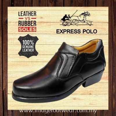 EXPRESS POLO Full Leather Men Shoe- LM-90152- BLACK Colour