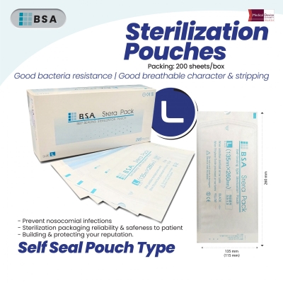 Sterilization Pouches (Self-Sealing) Size L - 135mmX260mm (Code 5513)