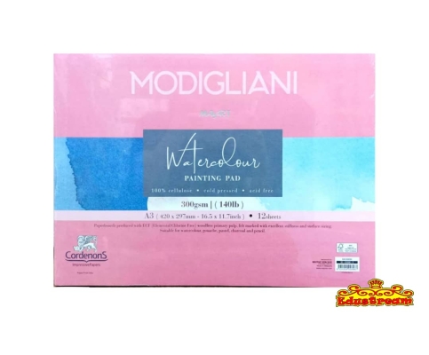 Mayart Modigliani Watercolour Painting Paper Pad A3 12 Sheets 300GSM